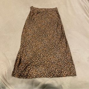 Something Navy Cheetah Print Midi Slip Skirt